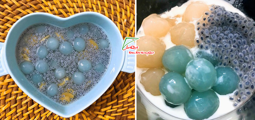 Ch&egrave; tr&acirc;n ch&acirc;u hoa đậu biếc nh&acirc;n dừa